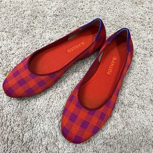 Rothy’s the Square flats - Pomegranate Gingham